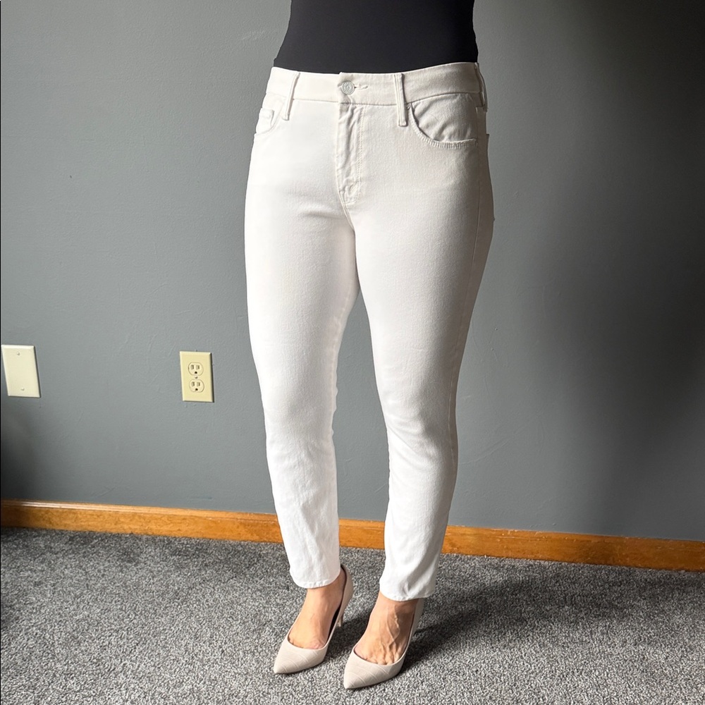 MOTHER Women's Ivory Skinny Jeans